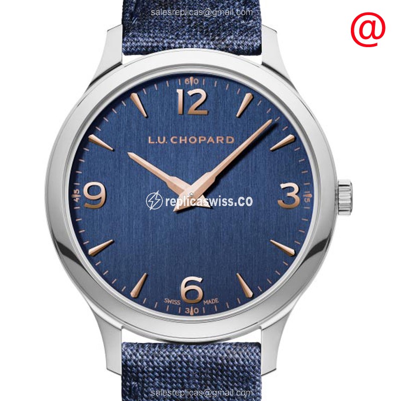 Chopard L.U.C 168592-3002 - Auto - Blue Steel Case - Blue Dial - Fabric Blue Strap - Luxury Replica L.U.C Watch